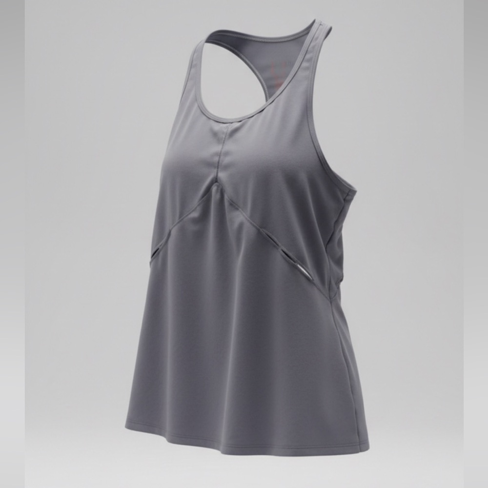 Fabletics Brand - Gray Racerback Tank Top, Built in Bra, Women's size M